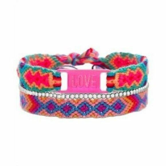 Steve Madden Gold-Tone 3-Pc. Set Beaded & Woven "Love" Bracelets - Picture 1 of 2